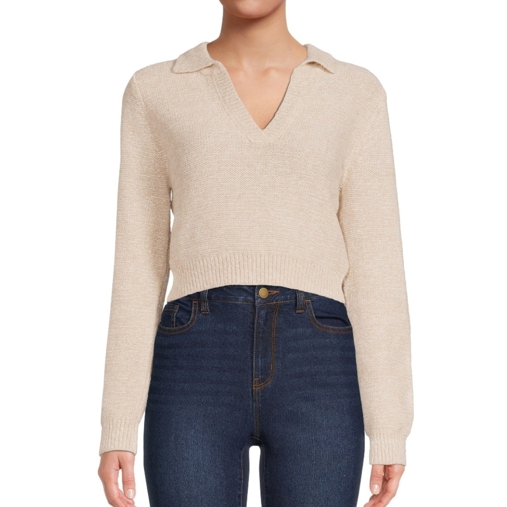 Women's Long-Sleeve Knit Sweater & Cutout in the Back - Off-White - Madden - XXL
